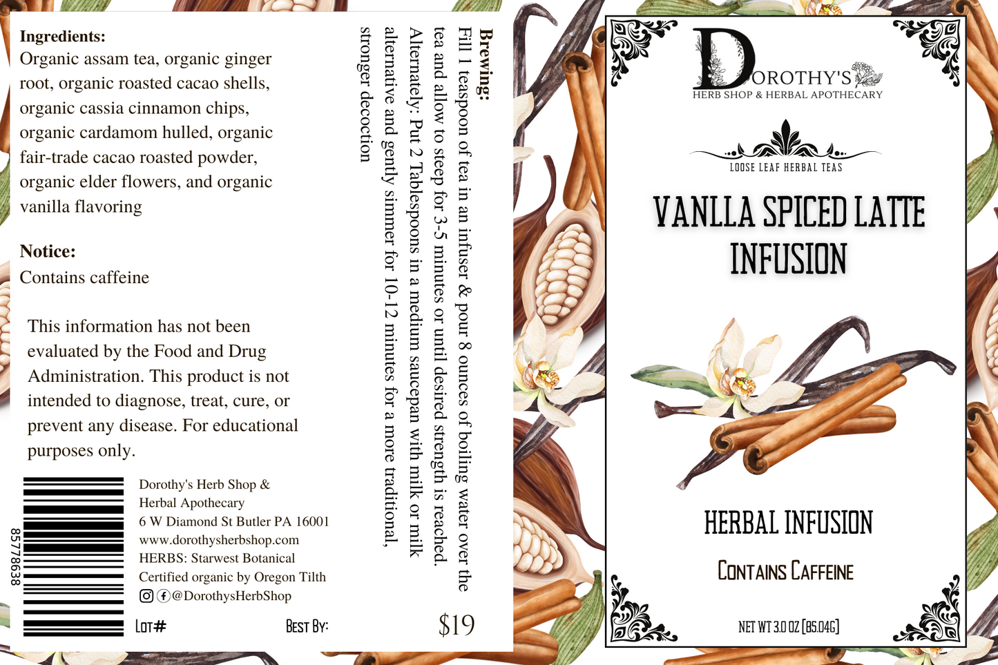 Vanilla Spice Latte Infusion