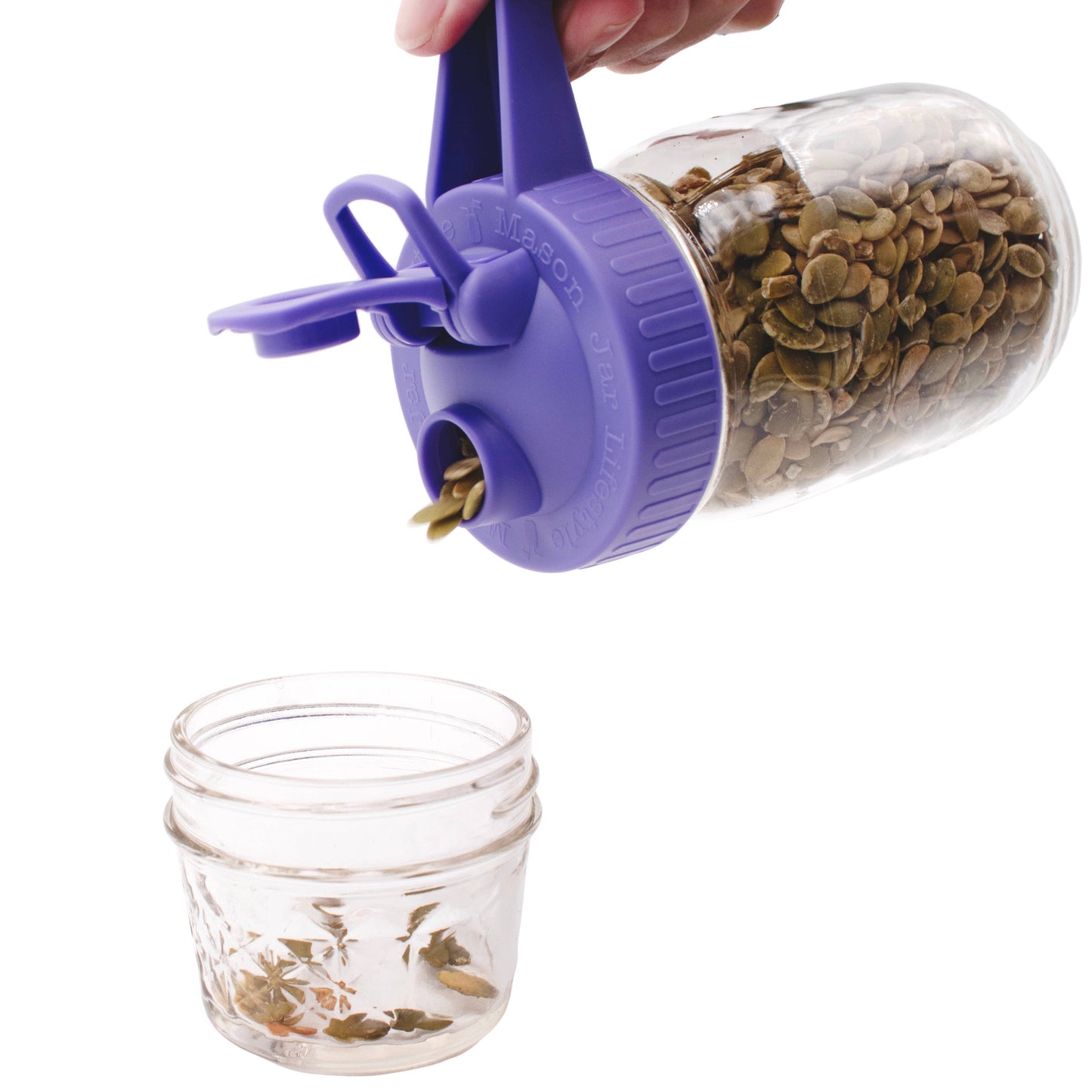 3 Pack Pour & Store Pitcher Lid with Handle for Mason Jars